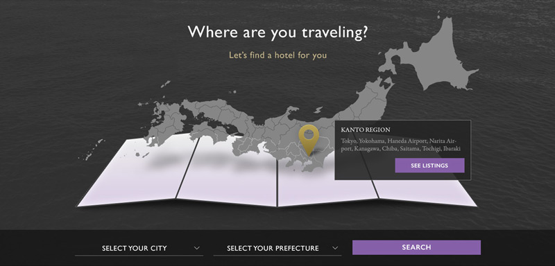 APA Hotels Japan website interactive map