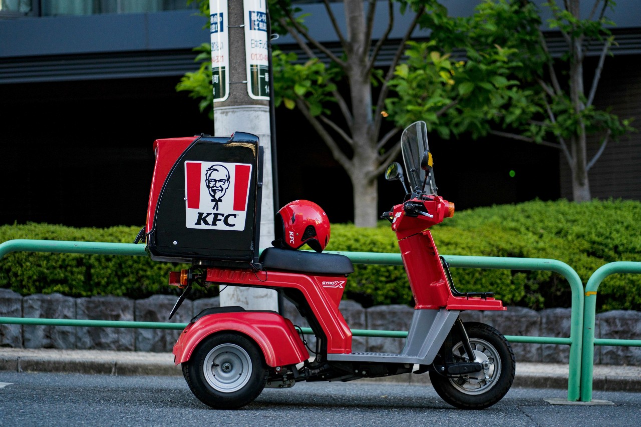 Branded delivery bike in Japan for KFC