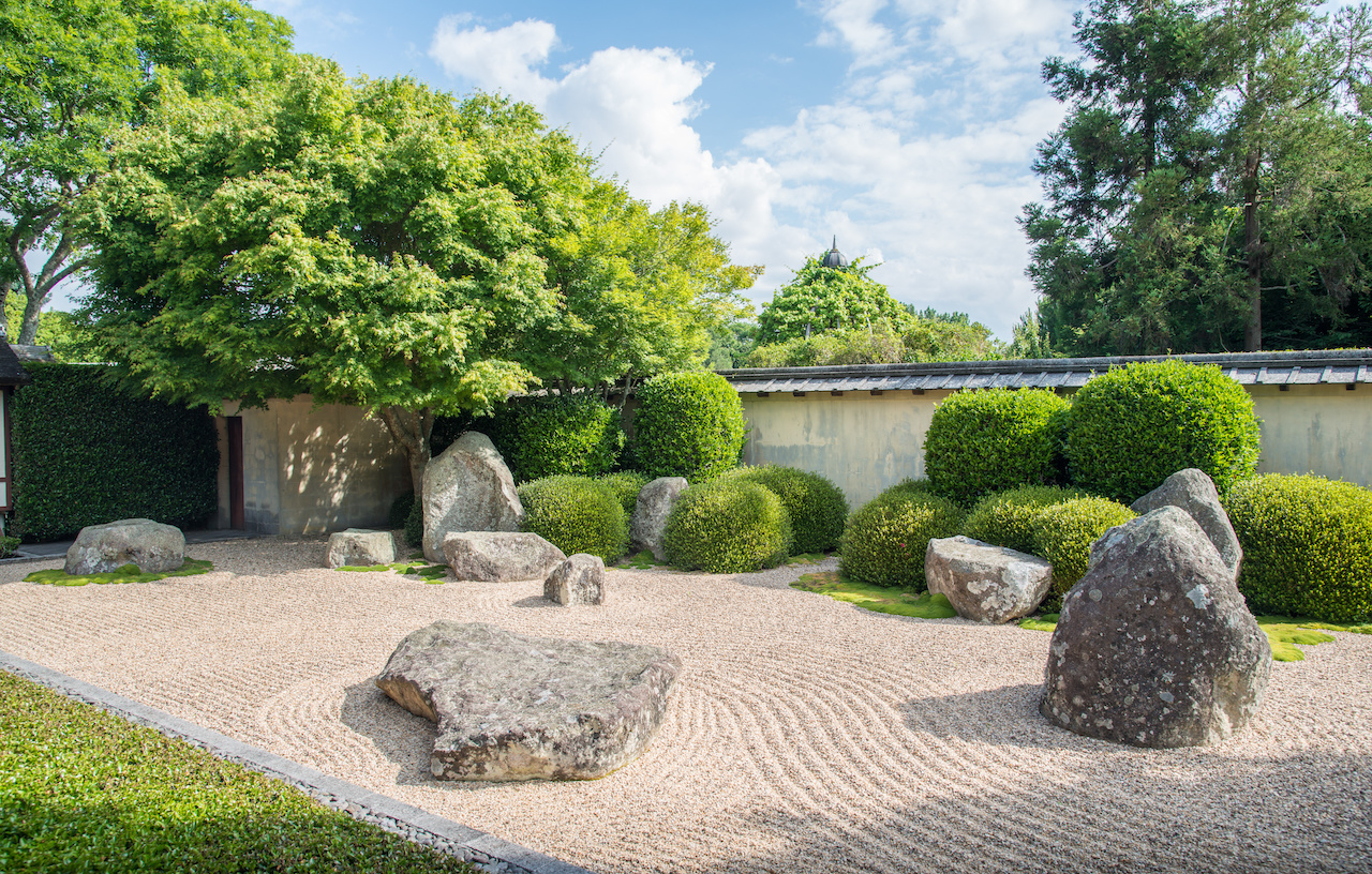 Example of Japanese creative design and minimalism in traditional Zen garden