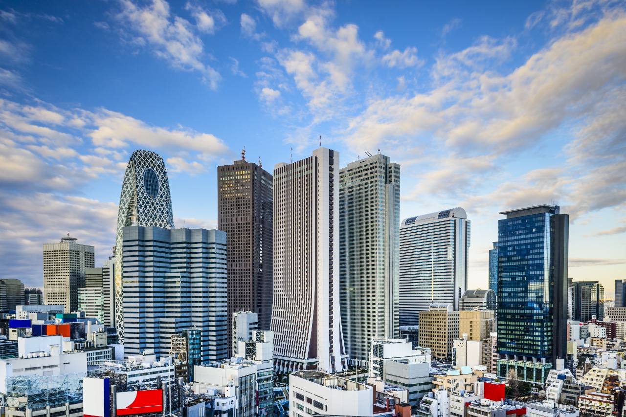 Buildings in Tokyo representing landscape for sustainability in Japan