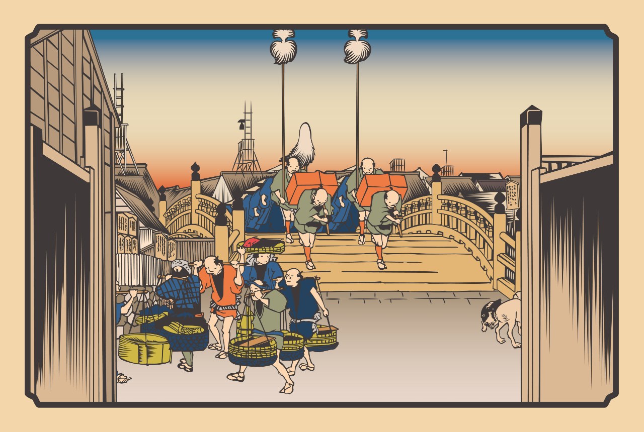 Example of Edo style advertising design in Japan