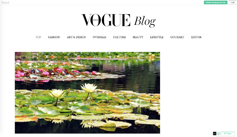Example of vogue using Japanese content marketing effectively