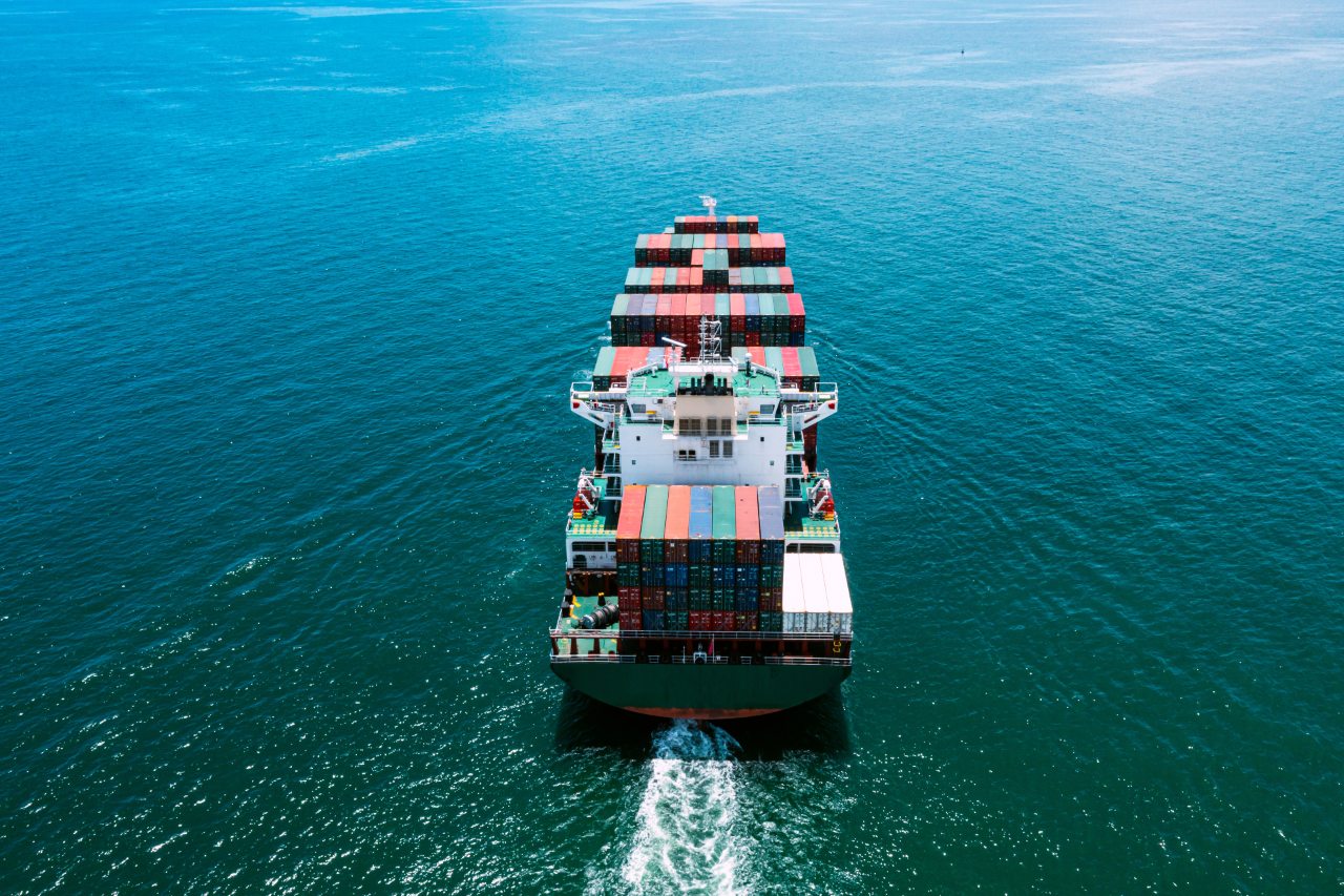 Large freight ship transporting goods in Japan logistics market