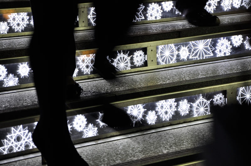 Solamachi Animated Snowflake Stairs Close-up